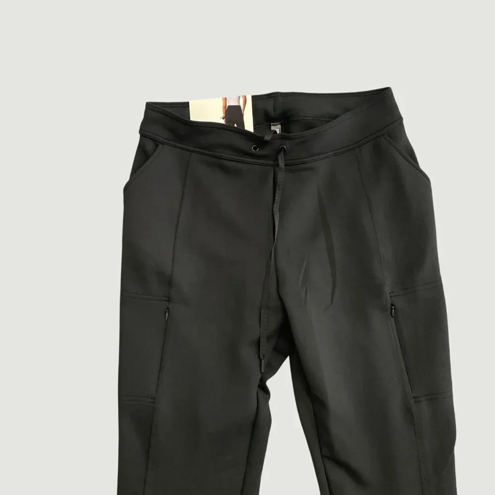 New 32 Degrees Womens M Black Thermal Jogger Pants With Pockets M0767